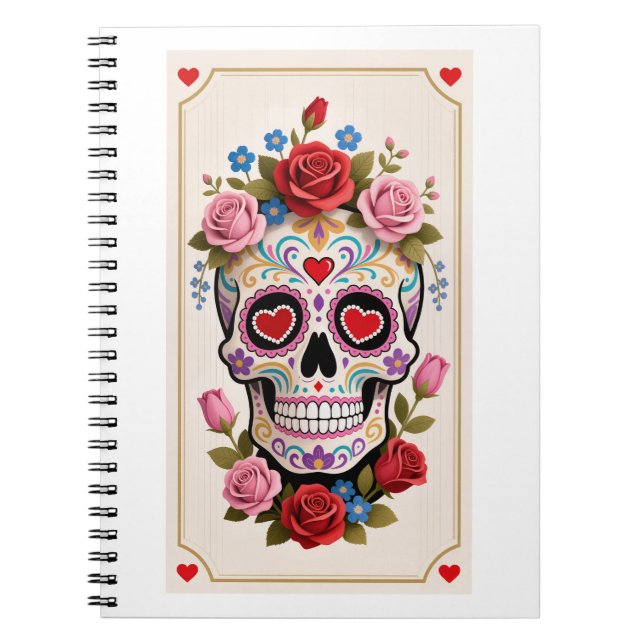 Caderno Espiral Valentines Day Sugar Skull Notebook (Frente)