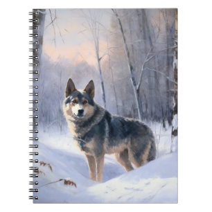 Caderno Espiral Vallhund Sueco Deixa-A Neve Natal