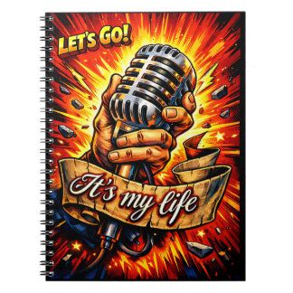 Caderno Espiral Vamos Lá! Arte de Quadrinhos Inspirada em Rock & M