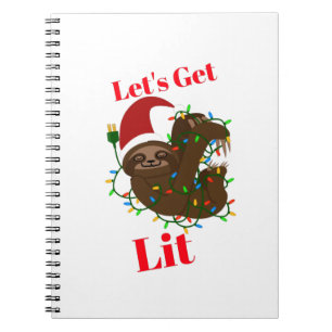 Caderno Espiral Vamos Lit Christmas Sloth