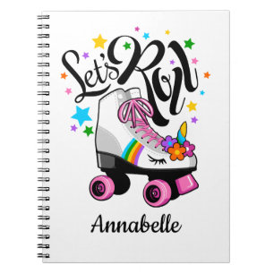 Caderno Espiral Vamos Roll Unicorn Roller skate