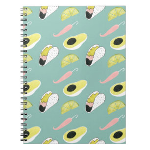 Caderno Espiral Vamos Taco Sobre Amor Padrão de elemento do taco