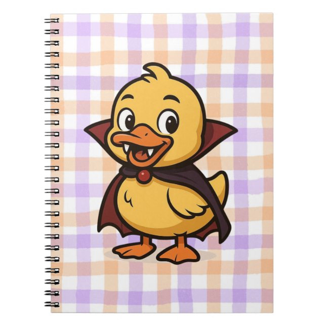 Caderno Espiral Vampiro de pato Halloween bonito (Frente)
