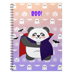 Caderno Espiral Vampiro do Bebê Cute do Halloween Panda Dracula