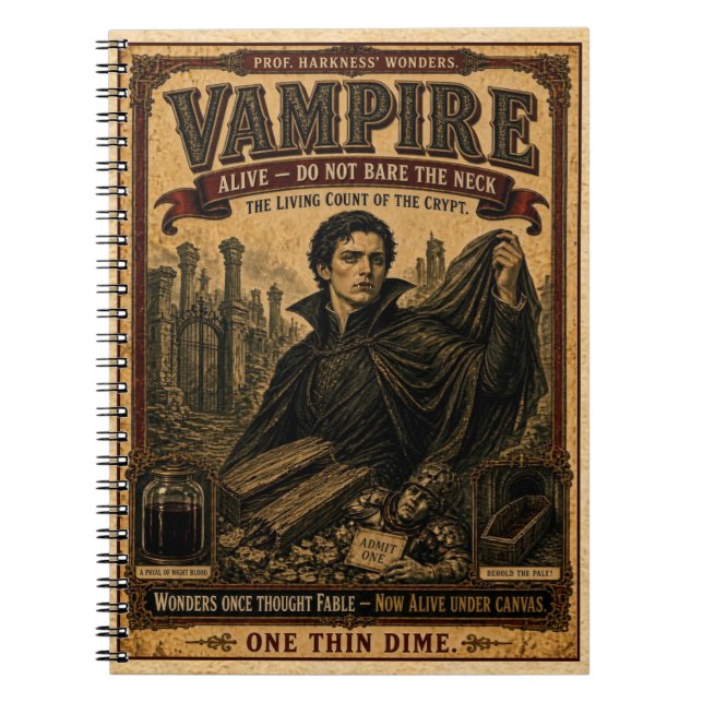 Caderno Espiral Vampiro, Monstro de Circo Antigo (Frente)