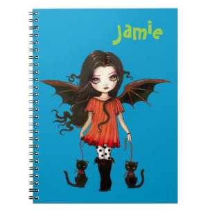 Caderno Espiral Vampirozinho Fofo com Gatos Personalizado
