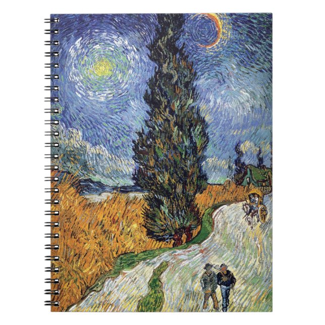 Caderno Espiral Van Gogh - Estrada com Ciprestes (Frente)