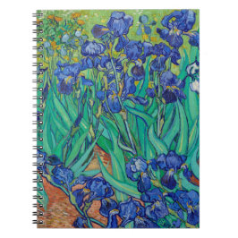 Caderno Espiral Van Gogh Irises. Inimpressionismo floral azul