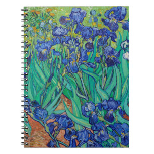 Caderno Espiral Van Gogh Irises. Inimpressionismo floral azul