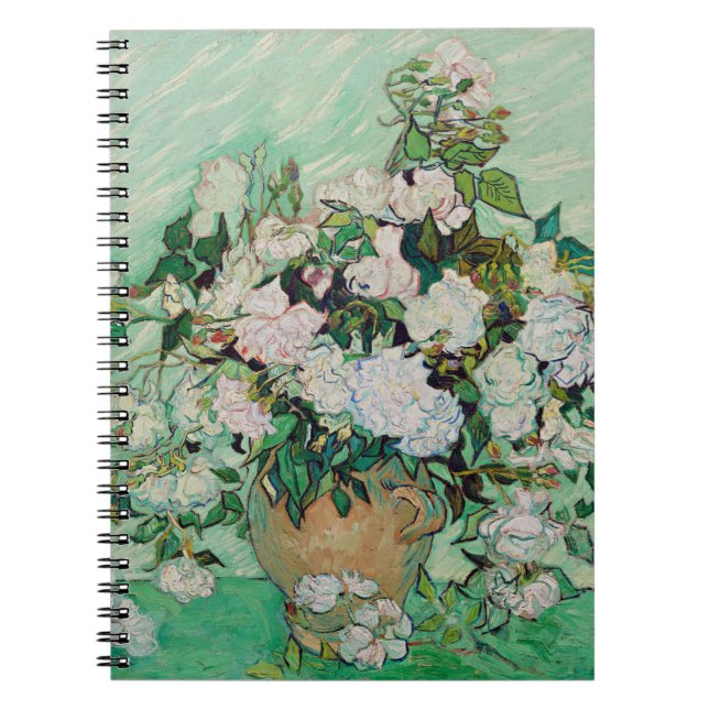 Caderno Espiral Van Gogh - Rosas, pintura famosa, (Frente)