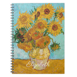 Caderno Espiral Van Gogh Sunflowers Yellow Flowers Floral