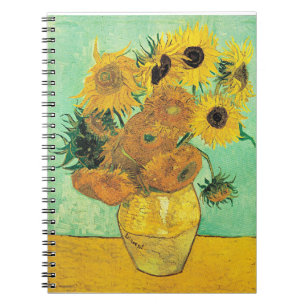 Caderno Espiral Van Gogh - Vaso com 12 Girassóis