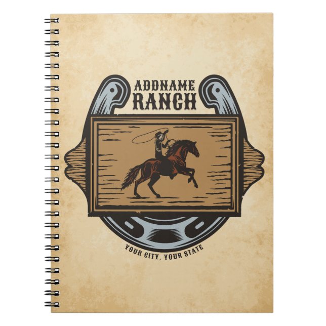 Caderno Espiral Vaqueiro de Roping ADICIONAR NOME Rancharia de Cav (Frente)