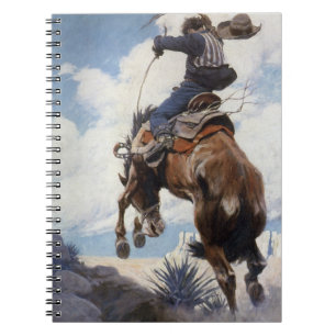 Caderno Espiral Vaqueiros ocidentais do vintage, Bucking por NC