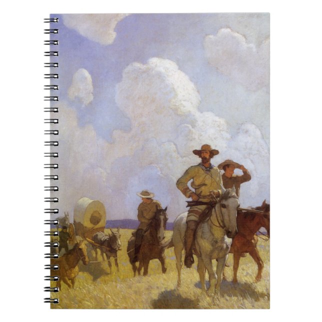 Caderno Espiral Vaqueiros Vintage, O Conjunto Parkman por NC Wyeth (Frente)
