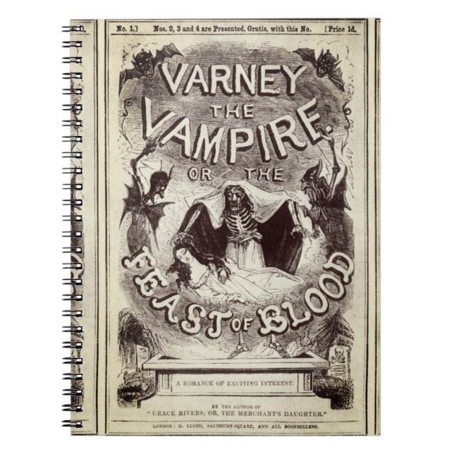 Caderno Espiral Varney, o Vampiro (cobrir de Publicação) (Frente)