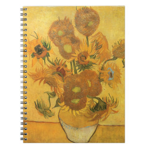 Caderno Espiral Vaso com 15 Girassóis por Vincent van Gogh