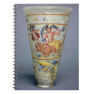 Caderno Espiral Vaso com a decoração pintada que descreve o Euro