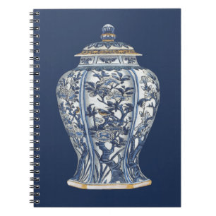 Caderno Espiral Vaso de Porcelana Azul e Branco pelo Vision Studio