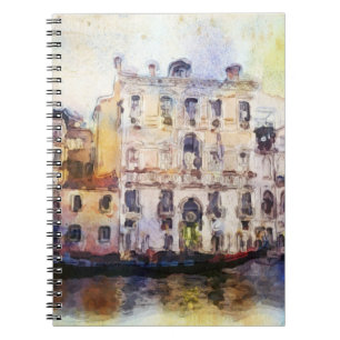 Caderno Espiral Vê od Veneza feita na aguarela artística