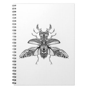 Caderno Espiral Veado-Besouro psicadélico inspirado