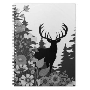 Caderno Espiral Veado com Grande Rack Fora de Floresta