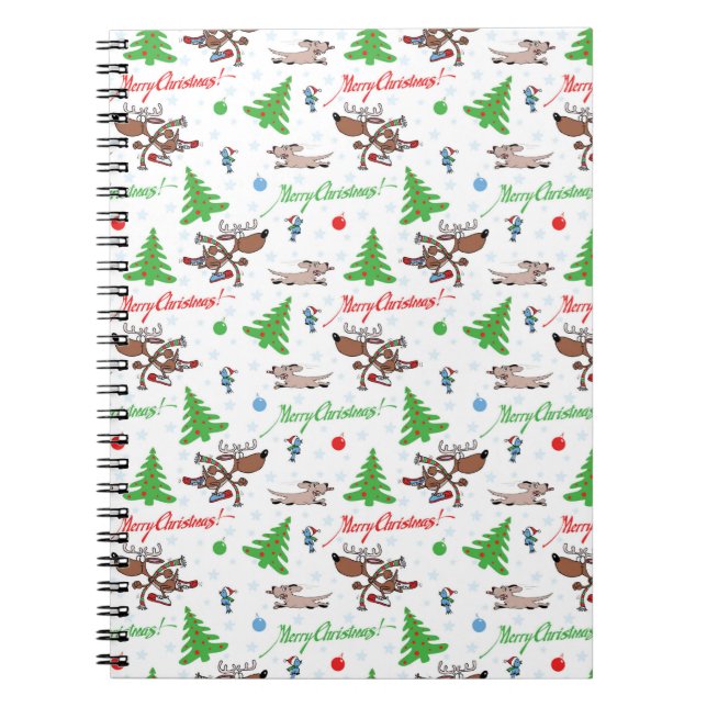 Caderno Espiral veado de natal louco (Frente)