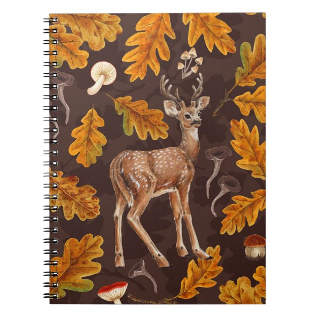Caderno Espiral Veado na floresta outonal 2 (Frente)