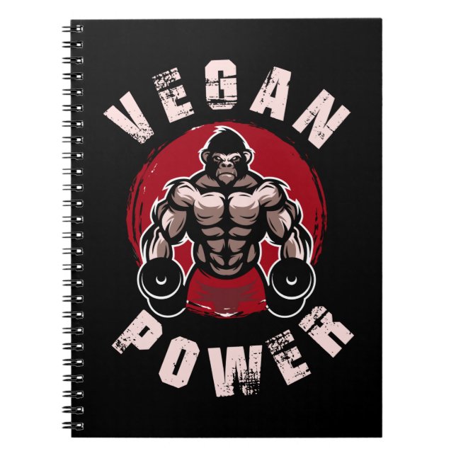 Caderno Espiral Vegan Weighter Plant Gym Workout (Frente)