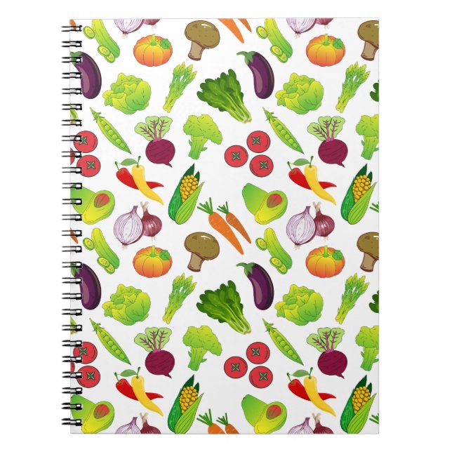 Caderno Espiral Veggie Pattern (Frente)