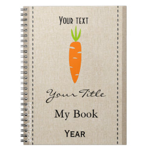 Caderno Espiral Veggies brancos personalizados Vegan Diet Linen Lo
