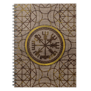 Caderno Espiral Vegvisir. O compasso mágico de Viking da navegaç