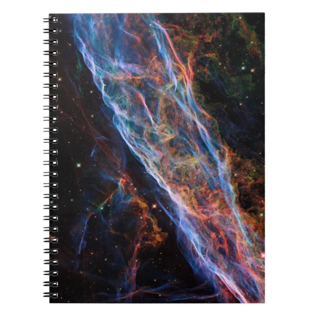 Caderno Espiral Veil Nebula Supernova Mantém Telescópio Hubble (Frente)