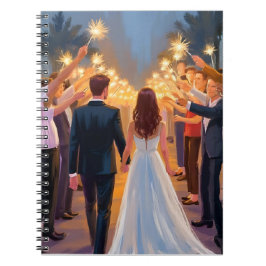 Caderno Espiral Vela de casamento pintada | Celebração de casament