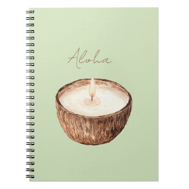 Caderno Espiral Vela de Coco Green Aloha (Frente)