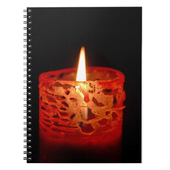 Caderno Espiral Vela sobre fundo preto (Frente)
