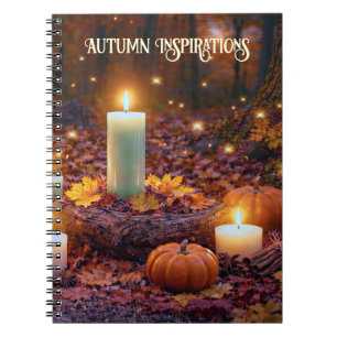 Caderno Espiral Velas Mágicas Enfeitiçantes Místicas de Outono