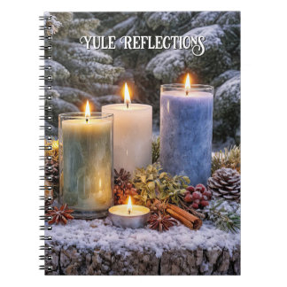 Caderno Espiral Velas no Diário Místico da Neve