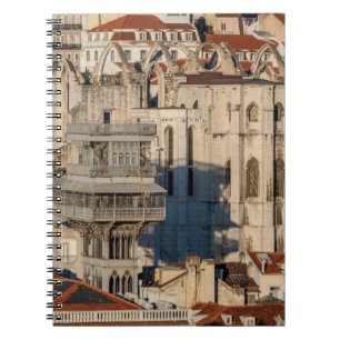 Caderno Espiral Velha cidade de Lisboa com vista à ruína de torre 