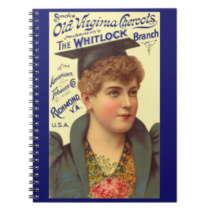 Caderno Espiral Velho Cheroots da Virgínia e 1890