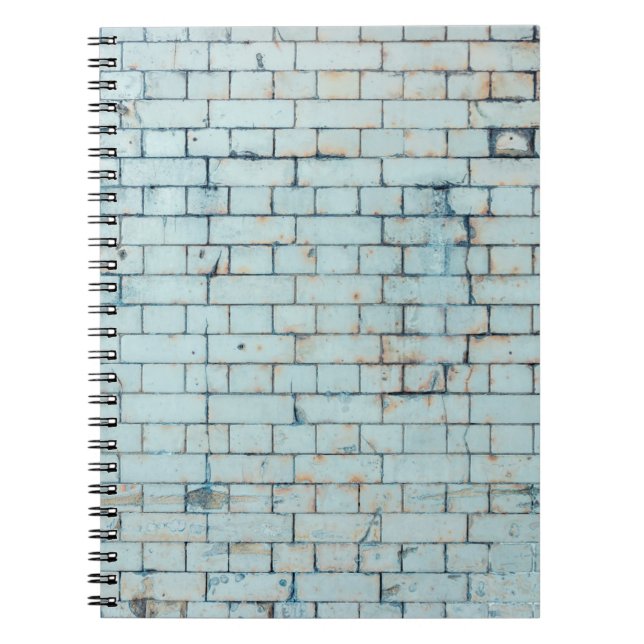 Caderno Espiral Velho muro branco sujo para fundo abstrato, idade (Frente)