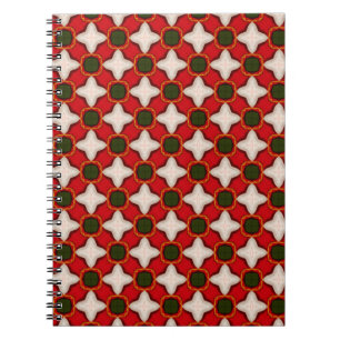 Caderno Espiral velo de natal e geometa do ornamentado de fundo de
