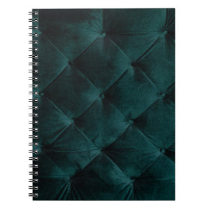 Caderno Espiral Velvet Green: Elegância Têxtil Malaquita