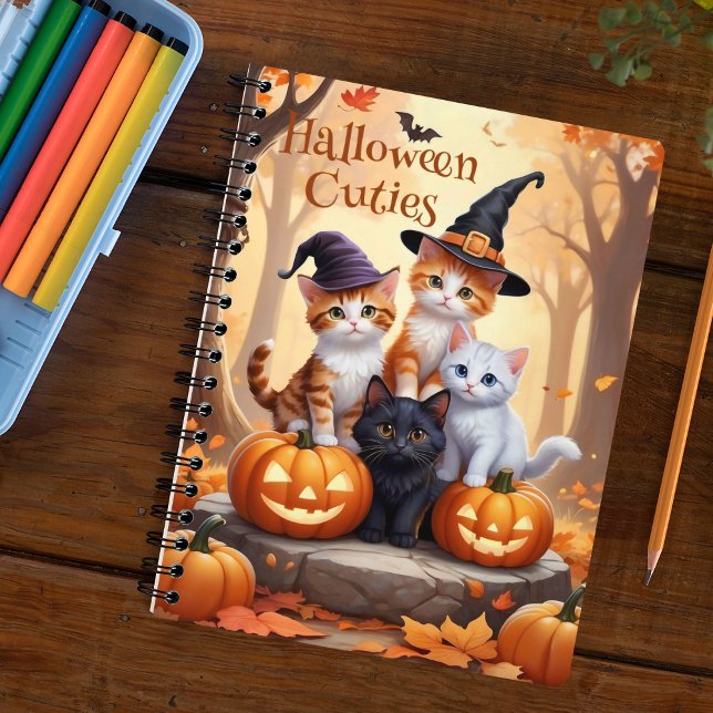 Caderno Espiral Vencedores de Halloween do outono em Costumes Pump (Criador carregado)