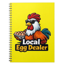 Caderno Espiral Vendedor local de ovos, gângster, galo.