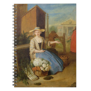 Caderno Espiral Vendedor vegetal, jardim de Covent, c.1726 (óleo
