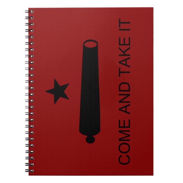 Caderno Espiral Venha E Pegue! Sinalizador de batalha do estado do (Frente)