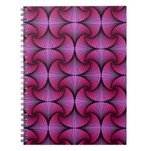 Caderno Espiral Ventilador 3D Geométrico, Gráfico, Rosa