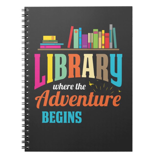 Caderno Espiral Ventilador da biblioteca - amantes de livros Leito (Frente)