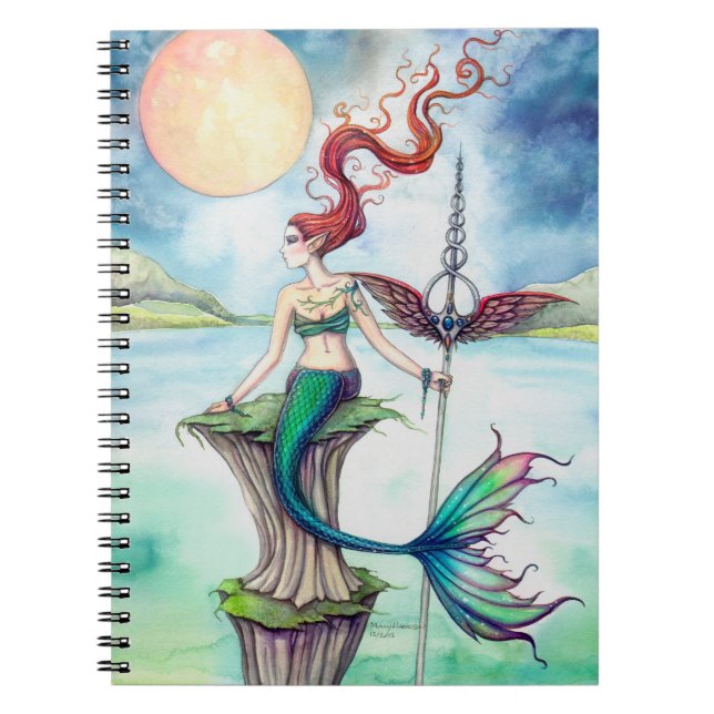 Caderno Espiral Ventos da Irlanda, Mermaid Fantasy Art (Frente)